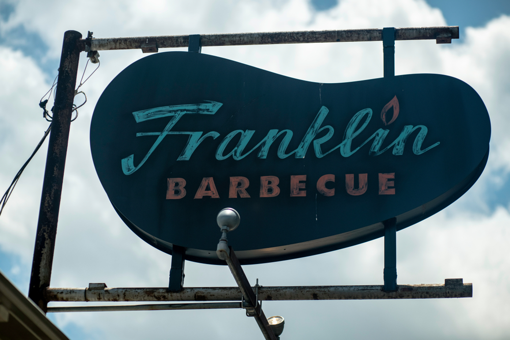 Austin, Texas - May 26 2019: the iconic sign for Franklin Barbecue
