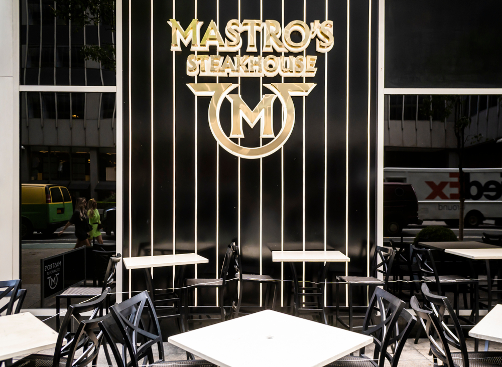 New York NY/USA-September 28, 2019 LandryÕs Inc.Õs MastroÕs Steakhouse restaurant in Midtown Manhattan in New York