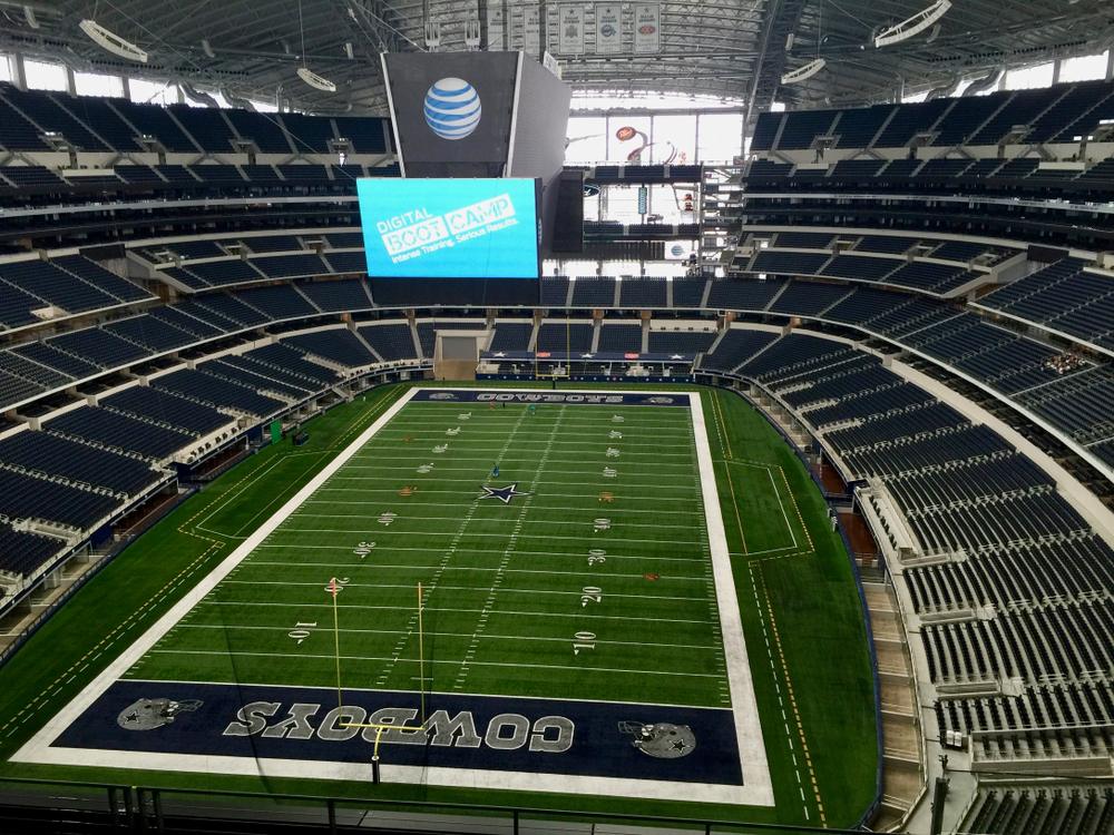 ARLINGTON, USA - SEP 15, 2015: Interior view of the AT&T Stadium, formerly known as Cowboys Stadium in Arlington. Texas, United States